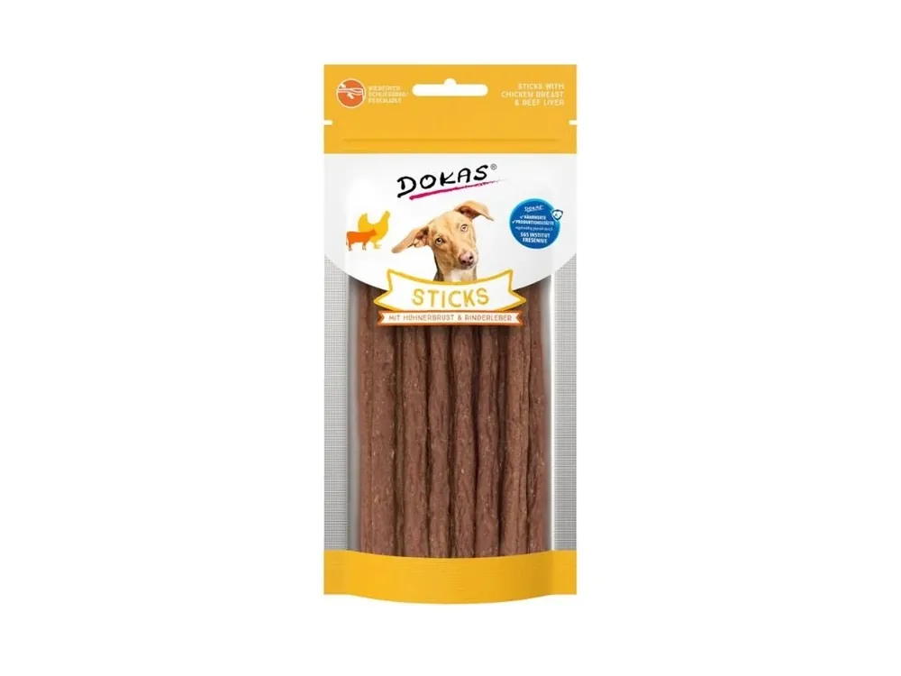 Dokas Tyčinky kuřecí prsa a hovězí játra Bestel Nu