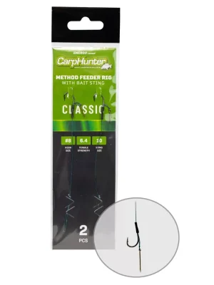 Uitverkoop Carp Hunter Classic Feeder előkötött szakállas horog csalitüskével 6-os