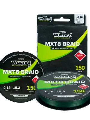 Koopje Wizard MXT8 Fonott Horgász Zsinór 0.08mm, 150m, 8.1kg