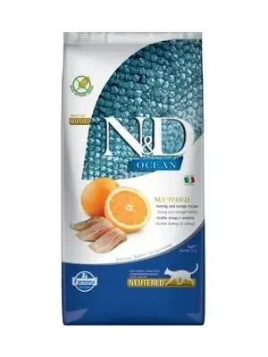 Tijdelijk Beschikbaar N&D OCEAN CAT NEUTERED Adult Herring & Orange 5kg