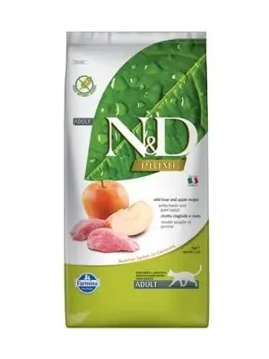 Uitverkoop N&D PRIME CAT Adult Boar & Apple 10 kg