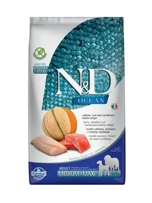 Superprijs N&D OCEAN DOG Adult M/L Salmon & Cod & Melon 2,5 kg