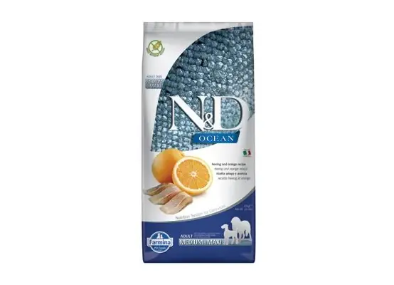 Bestel Nu N&D OCEAN DOG Adult M/L Herring & Orange 12kg