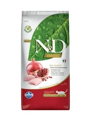 Speciale Aanbieding N&D PRIME CAT Neutered Chicken&Pomegranate 5kg