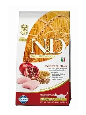 Bestel Nu N&D LG CAT Neutered Chicken & Pomegranate 1,5 kg