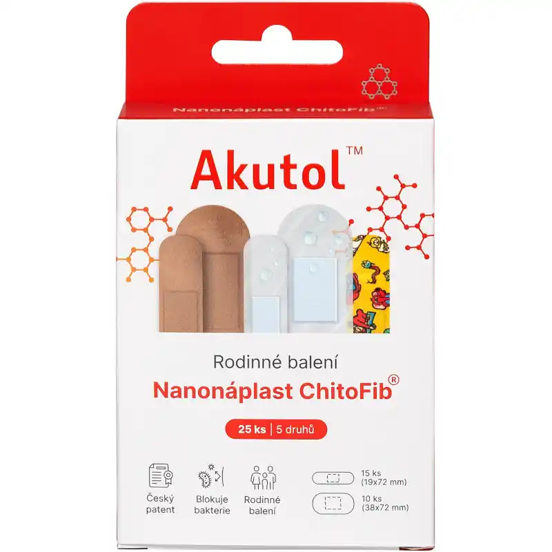 Flitsaanbieding Akutol Nanonáplast ChitoFib rodinné 25 ks