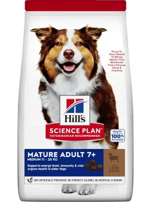 Hill‘s Science Plan Canine Mature 7+ Medium Lamb & Rice 14 kg Tijdelijk Beschikbaar