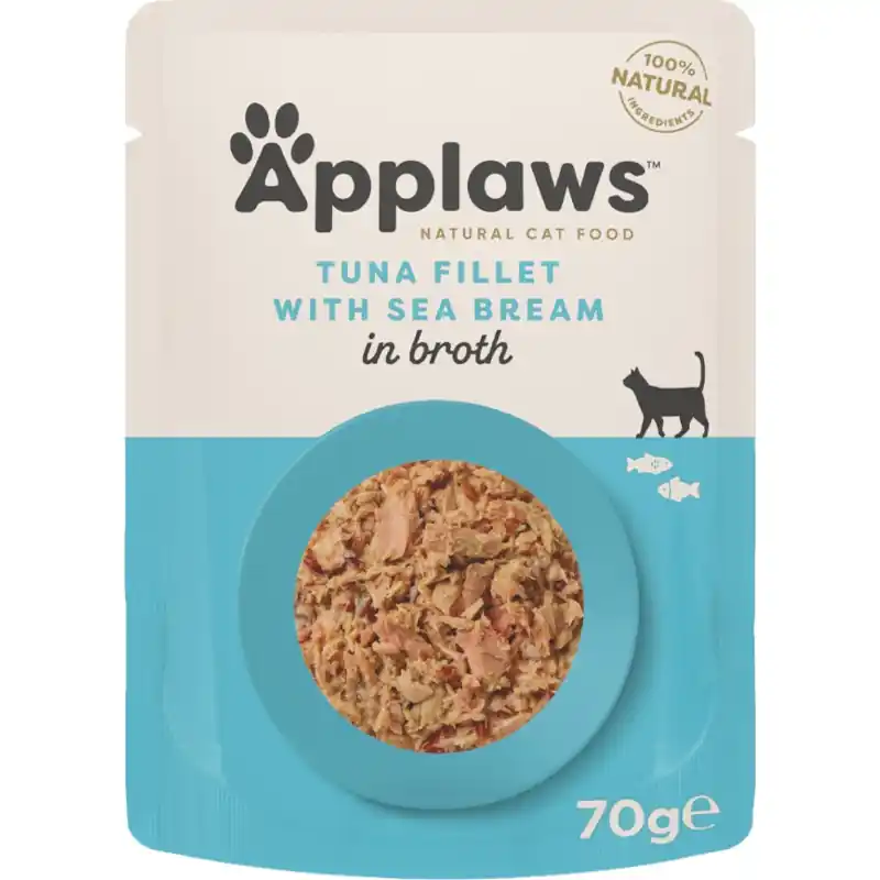 Superprijs Applaws Cat Pouch tuňákové filety s pražmou 70 g