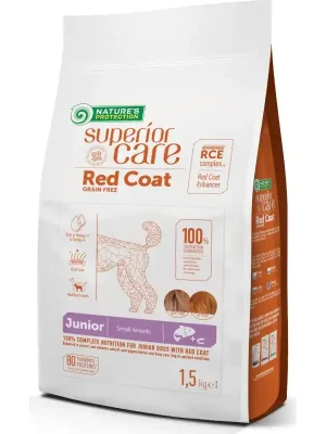 Veilige Betaling Nature‘s Protection Superior Care Red Coat Junior Small Breed Salmon 1,5 kg