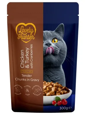 Lovely Hunter Cat Sterilised Chicken & Turkey 300 g Gereduceerde Prijs