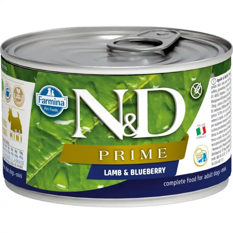 N&D PRIME Dog konz. Lamb & Blueberry Mini 140 g Uitverkoop