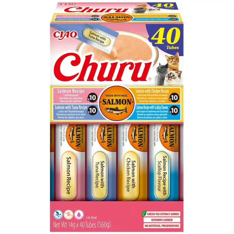 Inaba Churu Cat Snack losos mix multipack 40 × 14 g Dagaanbieding