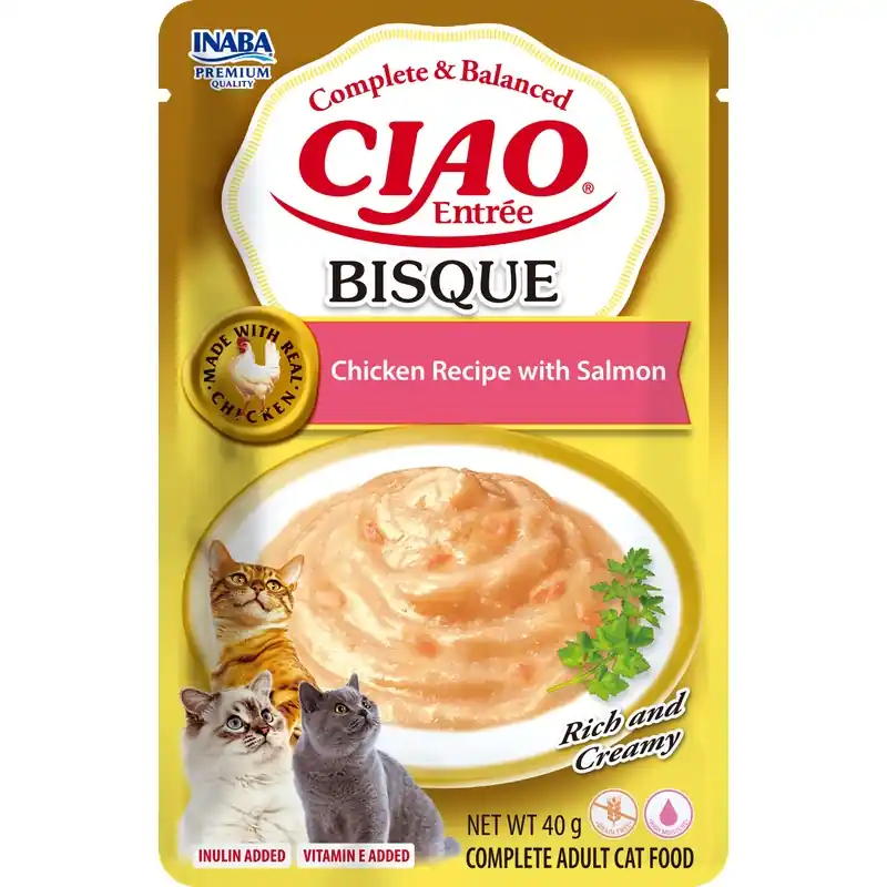 Gereduceerde Prijs Inaba Ciao Entrée Bisque kuře a losos 40 g