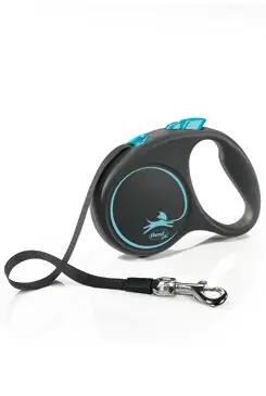Vodítko FLEXI Black Design S pásek 5m/15kg modrá NEW Populair