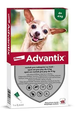 Gratis Retour Advantix Spot On 1x0,4ml pro psy do 4kg (1 pipeta)