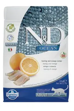 Koop Online N&D OCEAN CAT Adult Fish & Orange 300g