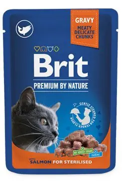 Laatste Kans Brit Premium Cat kapsa Salmon for Sterilised 100g