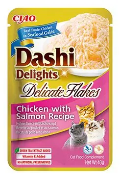 Churu Cat Dashi Delights Deli Flakes Chick&Salmon 40g Op = Op